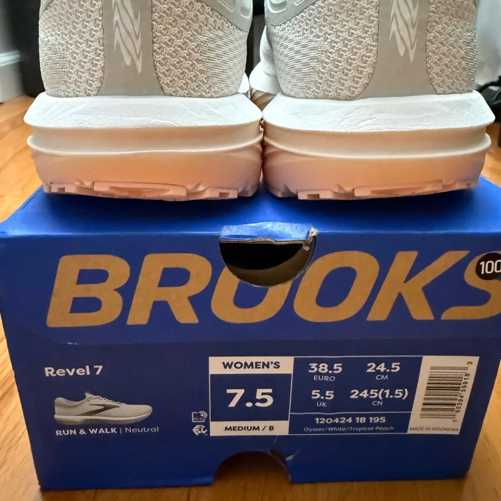 Brooks Revel 7 Navy/Apricot Women's Running Shoes - Picture 7 of 8